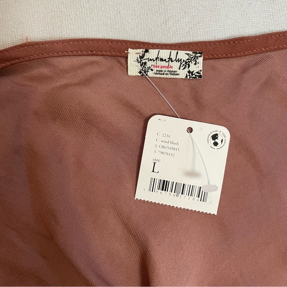 NWT New Free People Be My Ruched Wind Blush Slip Dress Size L - Picture 6 of 10